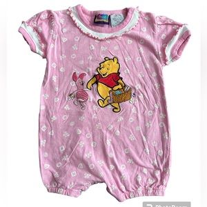 Winnie the Pooh 100 Acre Collection Girls Pink Snap Romper  - 18 Months